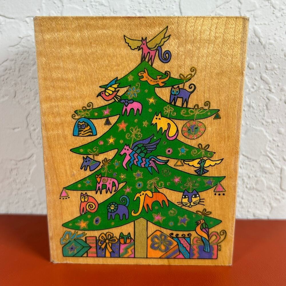 American VTG Laurel Burch Rubber Stamps Kindred Spirits Tree ,3x4" preowned